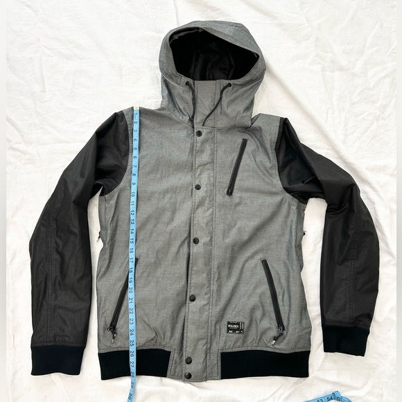 Holden Varsity Shell Snowboard Jacket in Black/Charcoal - Picture 3 of 13